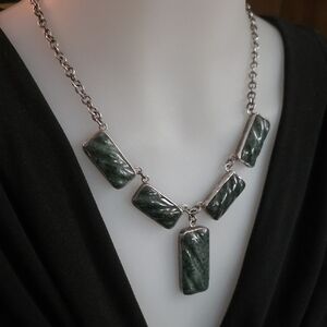 Guatemalan Jade Carved 925 Necklace